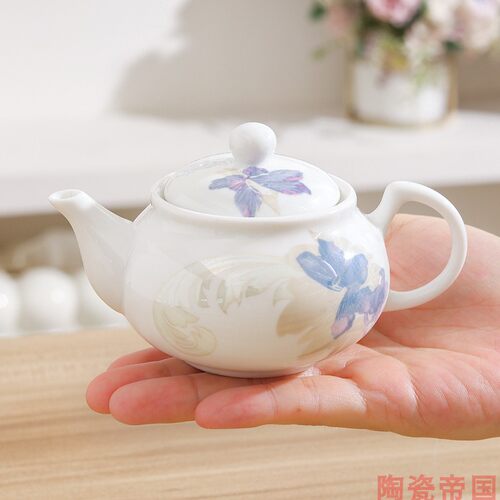 全陶瓷功夫茶具茶盘盖碗冲茶壶茶杯公道杯单件简约泡茶办公家用茶