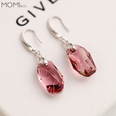 奥地利水晶 礼物 时尚 S925纯银耳环耳饰耳坠 流水感女韩版