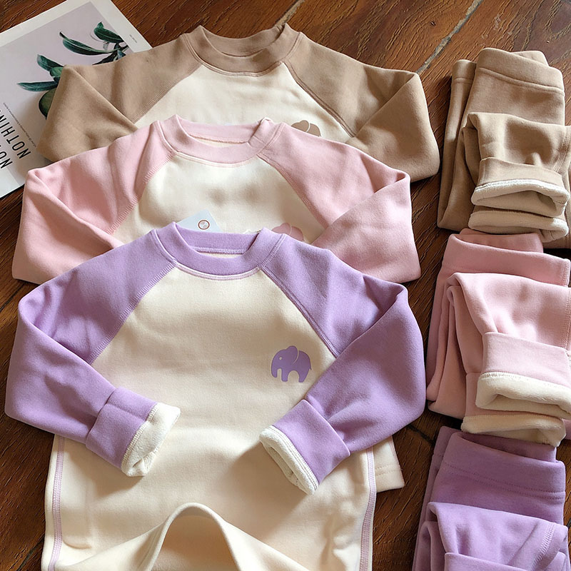 加厚加绒！外贸清仓儿童保暖内衣套装男女童秋冬款中大童打底衫