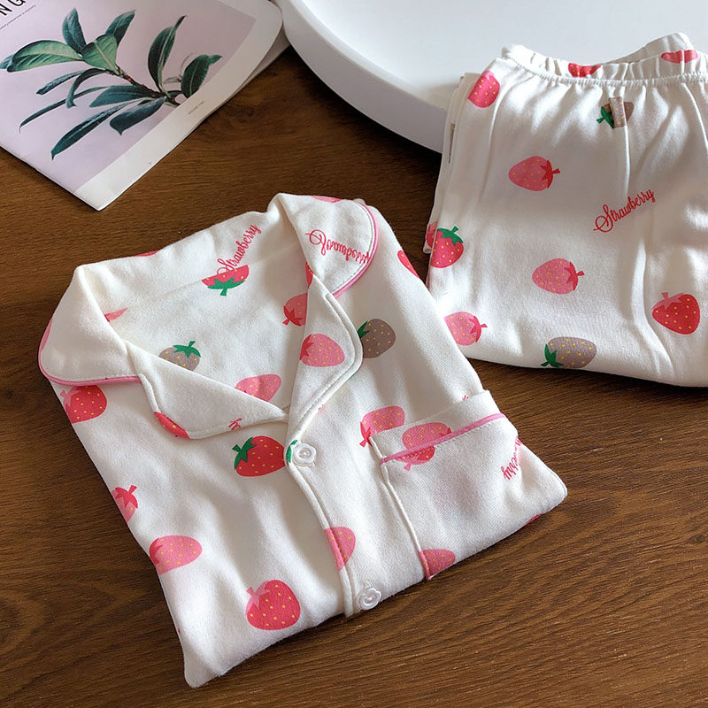 清仓不干了！全棉儿童长袖睡衣春秋女童纯棉套装中大童家居服A类