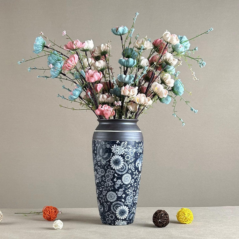 景德镇高温陶瓷青花花瓶中式手工花器家居装饰品电视柜客厅摆设,家居饰品,花瓶,淘宝优惠券,粉丝福利购,淘宝优惠卷