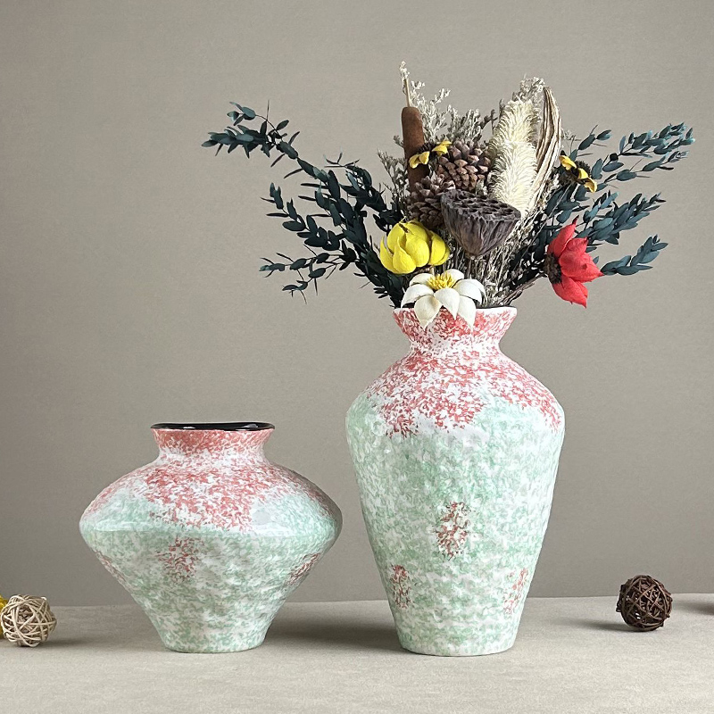 侘寂风复古陶瓷花瓶创意插花装饰