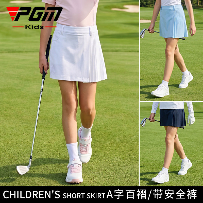 2026 PGM儿童高尔夫服装女童短裙百褶夏季韩版时尚A字裙套装童装