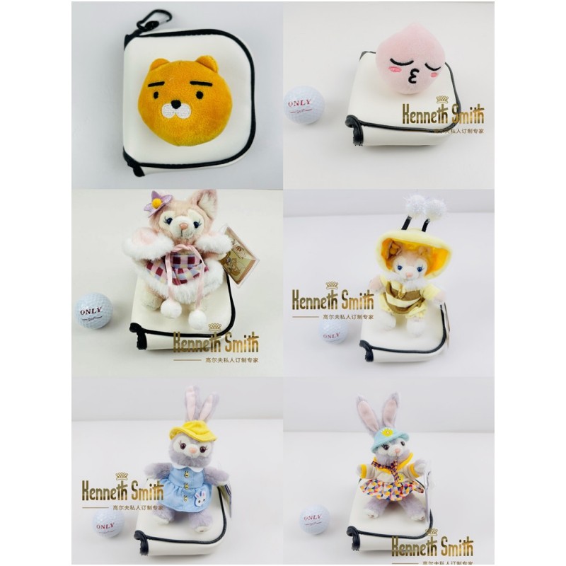 高尔夫杆套卡通一字推杆套高尔夫用品毛绒玩偶宠物球杆保护套包邮