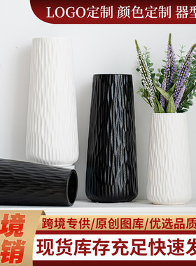 跨境欧式花器简约家居玄关仿真花干花水培陶瓷摆件装饰工艺品