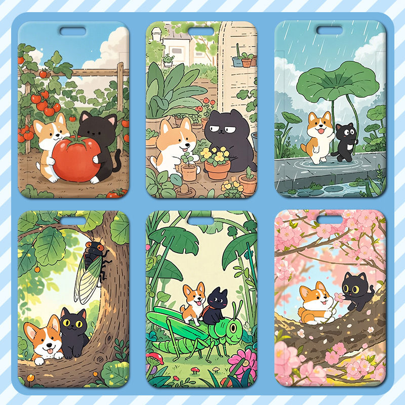 野外冒险卡套塑料滑盖学生校牌饭卡胸牌卡通工作证卡套门禁ins风