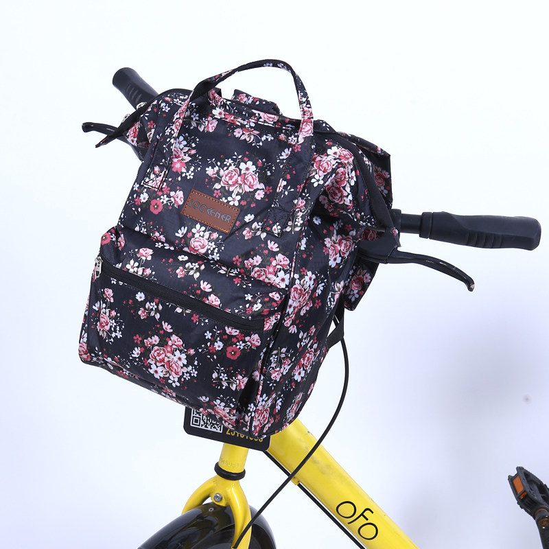 新款印花防水共享单车前把龙头包手提双肩时尚背包潮流休闲旅行包