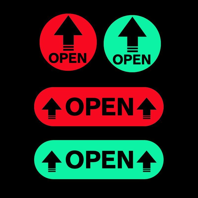 汽车开门open提示贴夜间安全荧光警示贴开门按键改装车身装饰贴纸