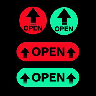 汽车开门open提示贴夜间安全荧光警示贴开门按键改装 饰贴纸 车身装