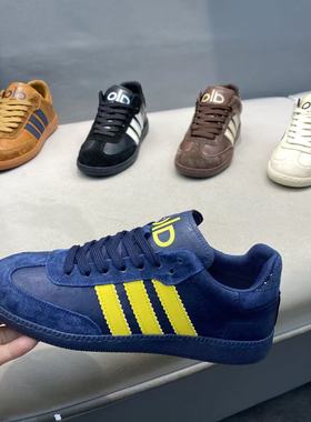 B35122轻便板鞋2025新款皮面男鞋低帮防滑休闲鞋跑步运动网红潮鞋