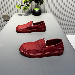 低帮轻便防滑休闲运动男鞋 DJ888 拖两穿皮面豆豆鞋 一脚蹬鞋 9春季