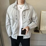 简约设计拼接拉链纯色防晒衣薄款夹克外套FS2551-P95，男装夹克，电商A239