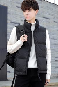 短款立领羽绒马夹男 休闲日系面包服保暖外套马甲背心M211-P120图片