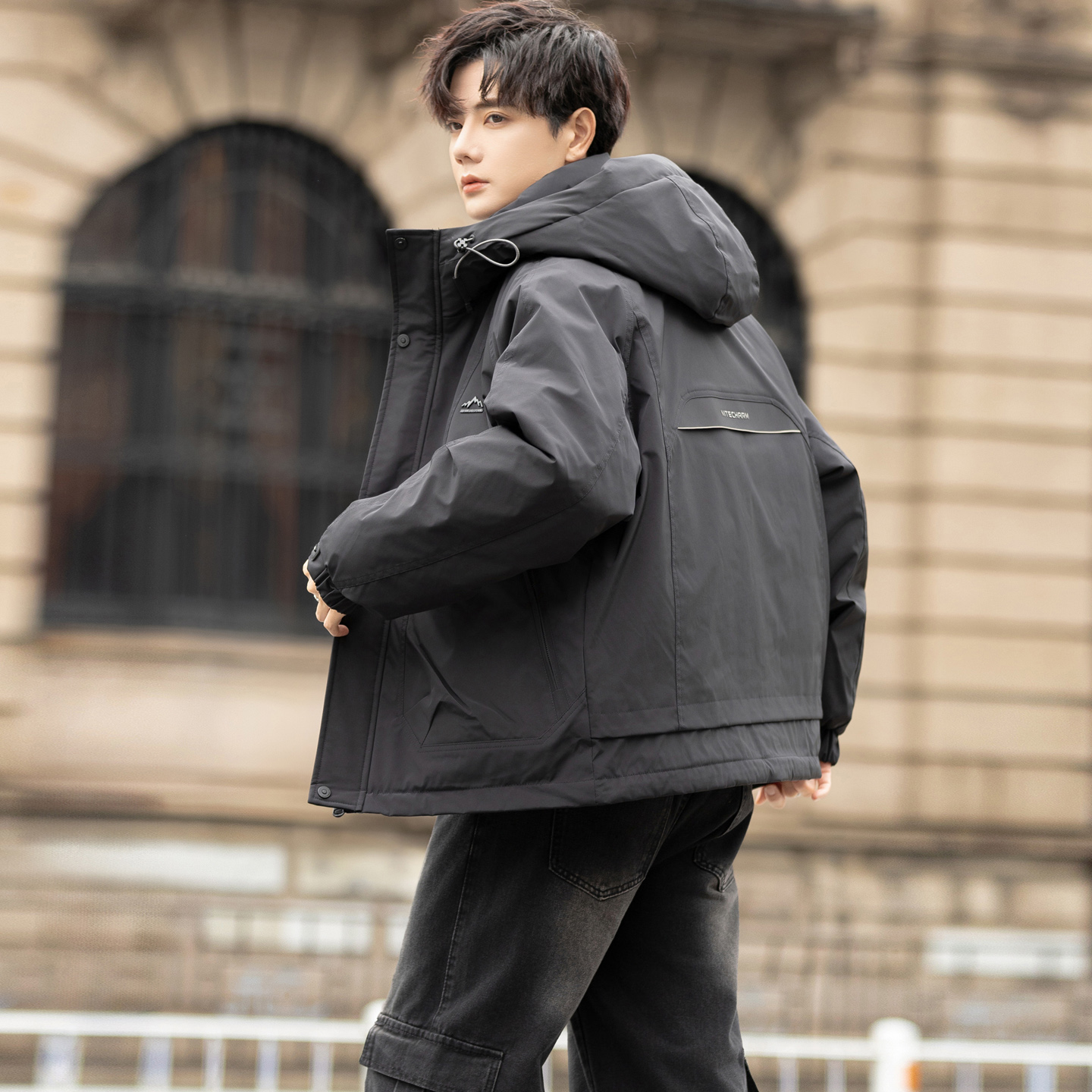 冬季新款工装羽绒服男短款保暖羽绒外套Y2560-P235，男装羽绒服，电商A239