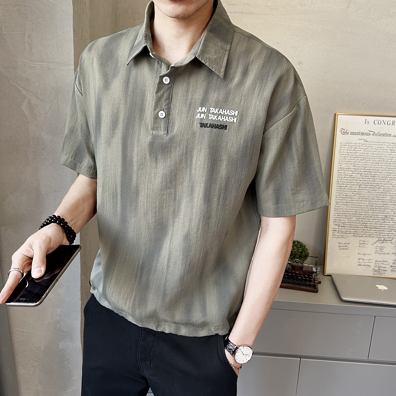 男士中袖衬衫脏脏衣夏季新款时尚百搭休闲衬衣薄款上衣C5279-P58，男装衬衫，电商A239