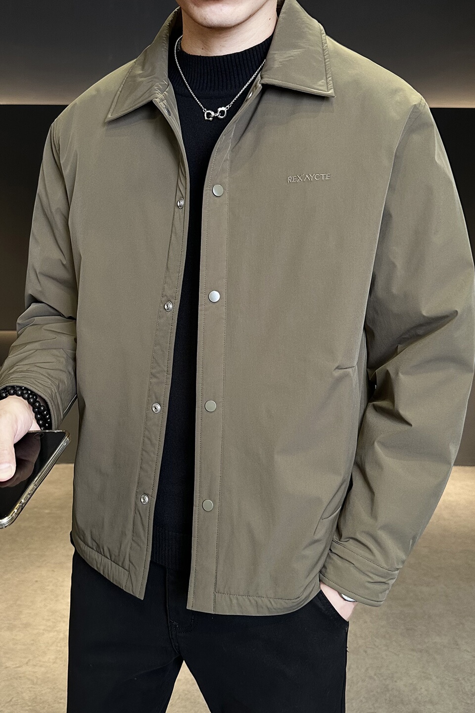 标轻薄羽绒服男冬季潮流翻领短款休闲外套男士夹克Y5530-P165，男装夹克，电商A239