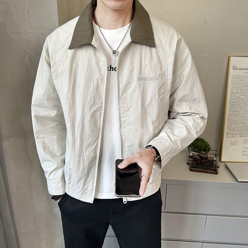 春夏季薄款男士翻领夹克防晒外套时尚百搭休闲上衣JK2518-P108,男装夹克,电商A239
