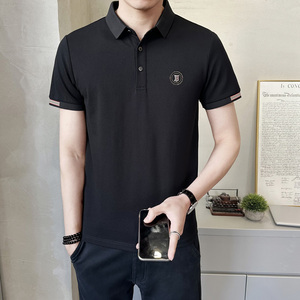 夏季新款韩版修身翻领短袖休闲百搭上衣潮牌男装PL66811-P58图片