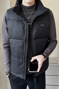 短款立领羽绒马夹男 休闲日系面包服保暖外套马甲背心M03-P110图片