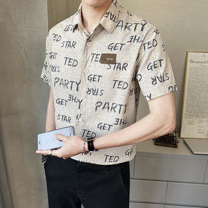 男士短袖衬衫夏季新款时尚百搭休闲衬衣薄款上衣C500-P68图片