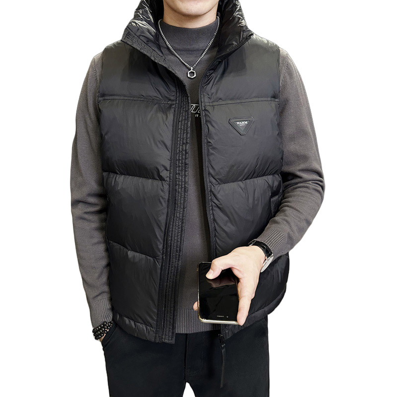 短款立领羽绒马夹男休闲日系面包服保暖外套马甲背心M75-P110,男装背心/马甲,电商A239