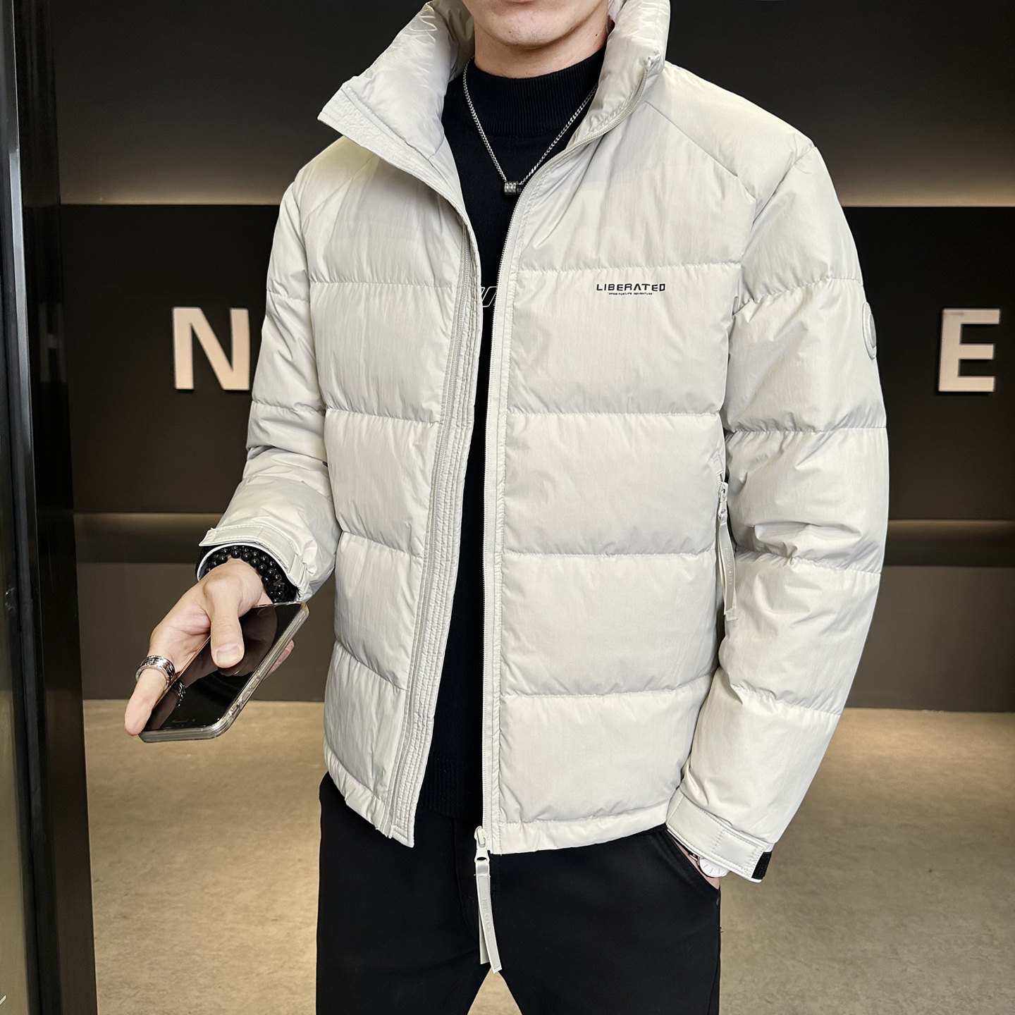冬季男士羽绒服新款青年时尚简约修身保暖百搭外套Y5555-P205,男装羽绒服,电商A239