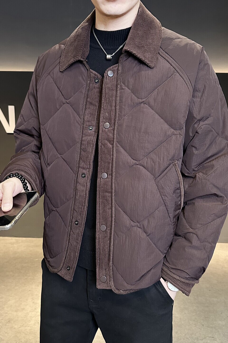 标90羽绒服男冬季领子可脱卸翻领短款外套男士夹克Y2539-P245,男装夹克,电商A239