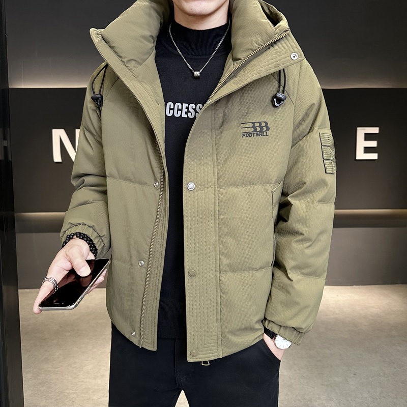 冬季店主风新款连帽标羽绒服男 短款保暖羽绒外套Y11622-P248图片