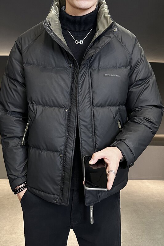 新款拼色立领羽绒服男短款外衣保暖羽绒外套Y611-P165,男装羽绒服,电商A239