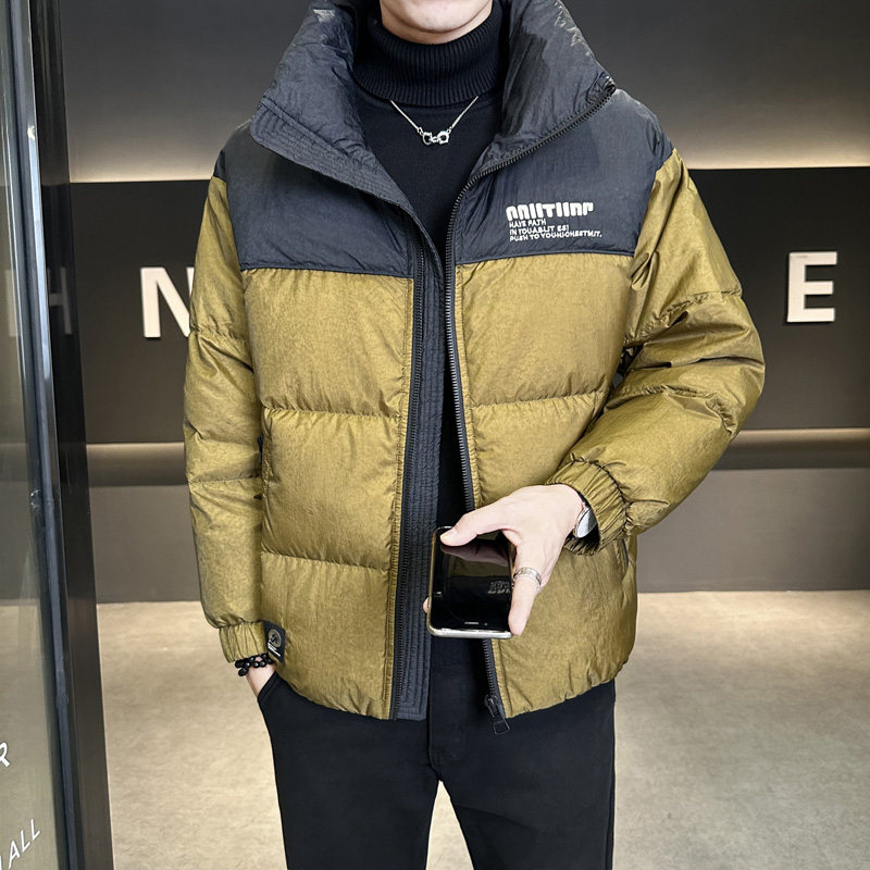 冬季店主新款标拼色立领羽绒服男短款保暖羽绒外套Y11578-P225,男装羽绒服,电商A239