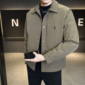 标轻薄羽绒服男工装风冬季潮流翻领短款外套男士夹克Y5512-P165，男装夹克，电商A239