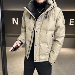 冬季店主风新款连帽羽绒服男 短款保暖羽绒外套Y155-P175图片