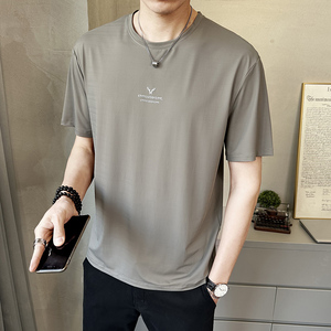 新款男士圆领短袖T恤时尚百搭休闲上衣潮牌半袖T恤T65801-P35图片