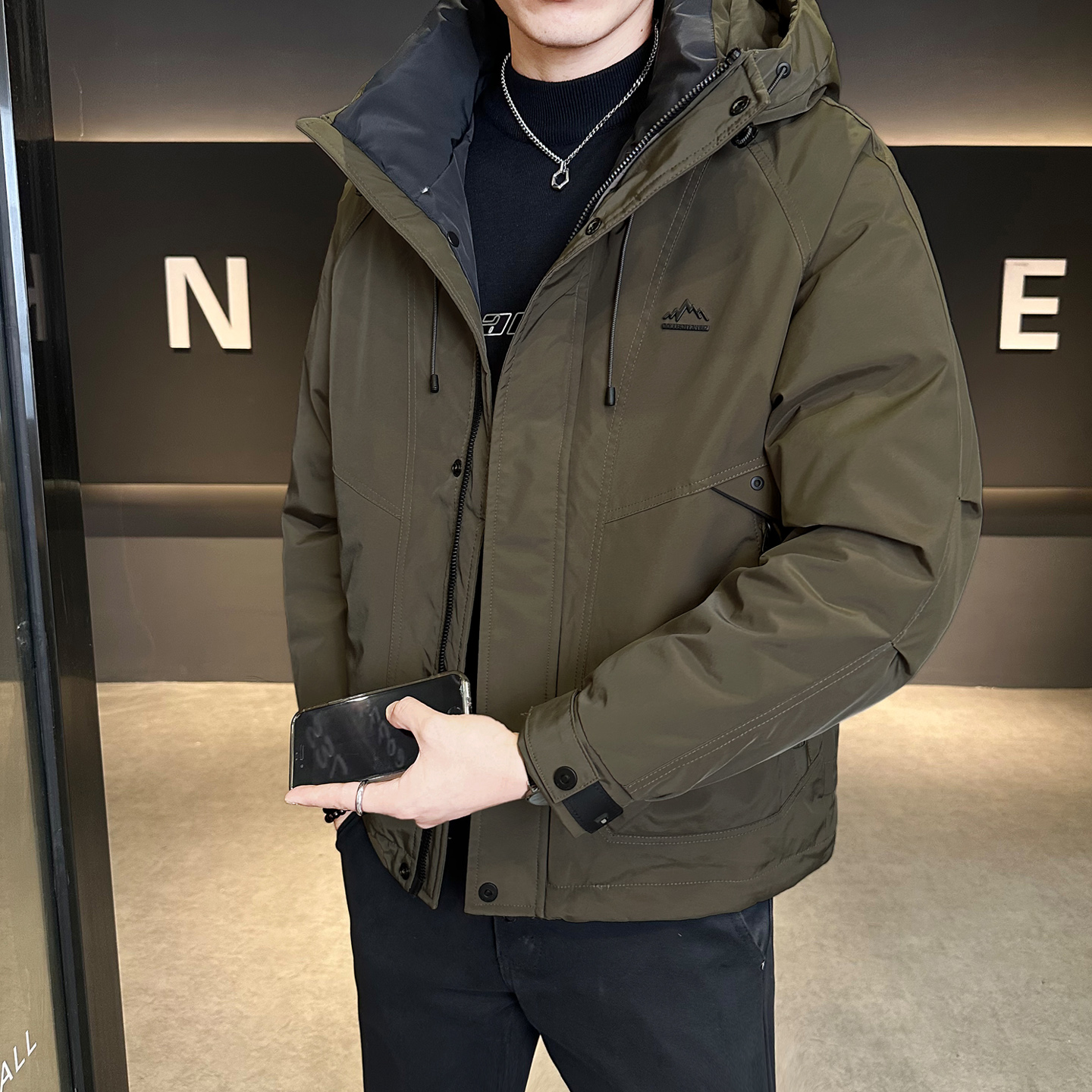 冬季新款工装羽绒服男短款保暖羽绒外套Y2560-P235，男装羽绒服，电商A239