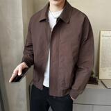 春季翻领纯色休闲夹克外套男韩版潮流百搭上衣外套JK6505-P125，男装夹克，电商A239