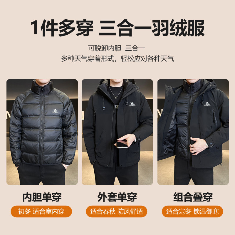 三合一系列!内胆可单穿！冬季男士百搭保暖羽绒服外套Y9812-P280,男装羽绒服,电商A239