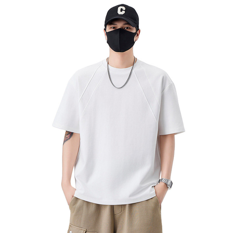 男士夏季新款重磅纯色半袖打底衫宽松体恤上衣潮T8783-特P48,男装T恤,电商A239