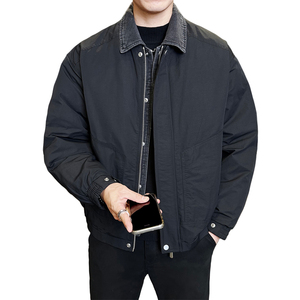 标巴恩风翻领羽绒服新款牛仔拼接男士冬季夹克外套Y5526-P210图片