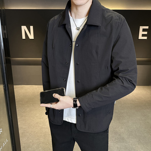 男士翻领夹克春秋休闲风简约百搭外套潮流男装上衣JK2607-P128，男装夹克，电商A239