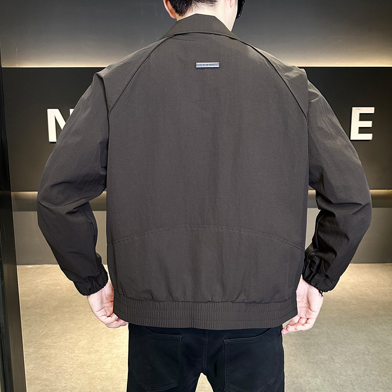 秋季翻领纯色休闲夹克外套男韩版潮流百搭上衣外套JK8508-P120,男装夹克,电商A239