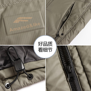 Tim短款连帽羽绒马甲男 休闲日系面包服保暖外套马夹背心M76-P125图片