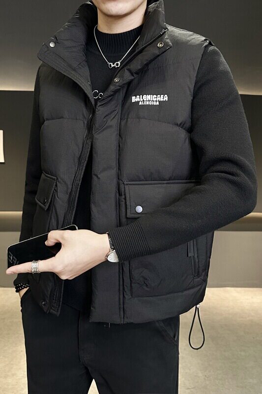 短款立领羽绒马夹男休闲日系面包服保暖外套马甲背心M9810-P100,男装背心/马甲,电商A239