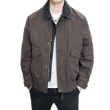 秋季牛仔翻领拼接假两件夹克男休闲百搭外套潮流上衣JK505-P138，男装夹克，电商A239