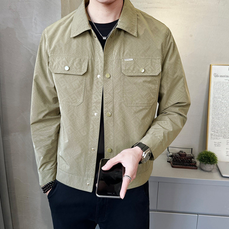 春季新款翻领外套潮牌百搭上衣男日系复古工装夹克JK1011-P130,男装夹克,电商A239