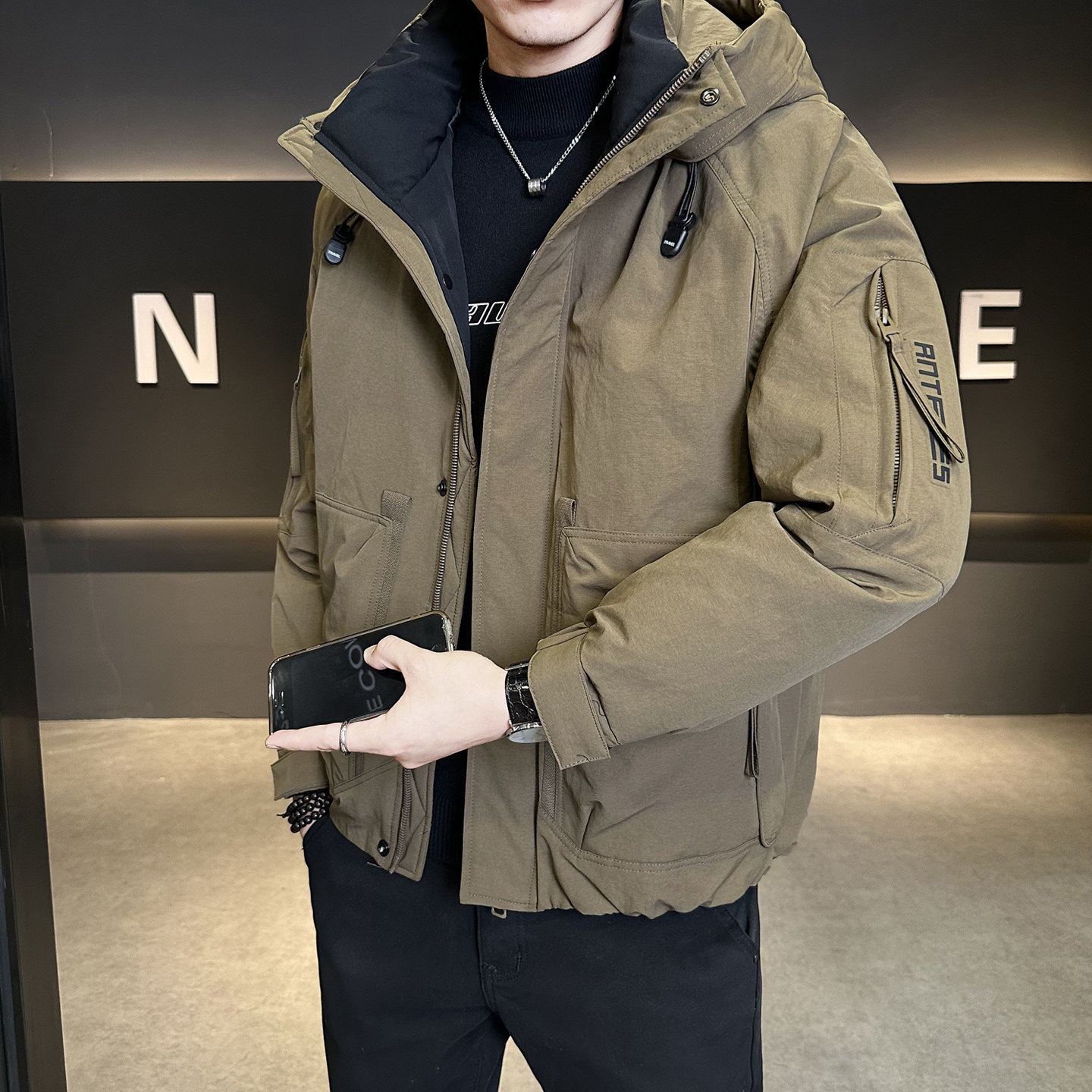 冬季新款工装羽绒服男短款保暖羽绒外套夹克Y9806-P235,男装夹克,电商A239