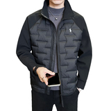 针织拼接加厚羽绒服男装短款冬季新款立领羽绒保暖外套Y9929-P155，男装羽绒服，电商A239