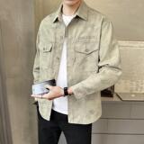 春季衬衫式外套男士脏脏灰翻领休闲宽松日系工装长袖C5505-P110，男装衬衫，电商A239