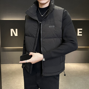 羽绒马甲男冬季新款潮流立领加厚保暖背心男士外穿坎肩M8083-P120图片