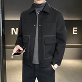 双面羊毛呢外套男秋冬季新款高级感简约翻领短款外套S8036-P295,男装毛呢大衣,电商A239,电商基地 双面羊毛呢外套男秋冬季新款高级感简约翻领短款外套S8036-P295,男装毛呢大衣,电商A239,电商基地