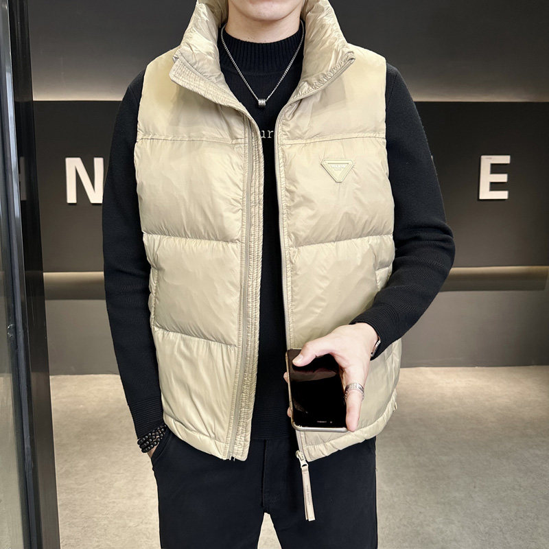 短款立领羽绒马夹男休闲日系面包服保暖外套马甲背心M75-P110,男装背心/马甲,电商A239